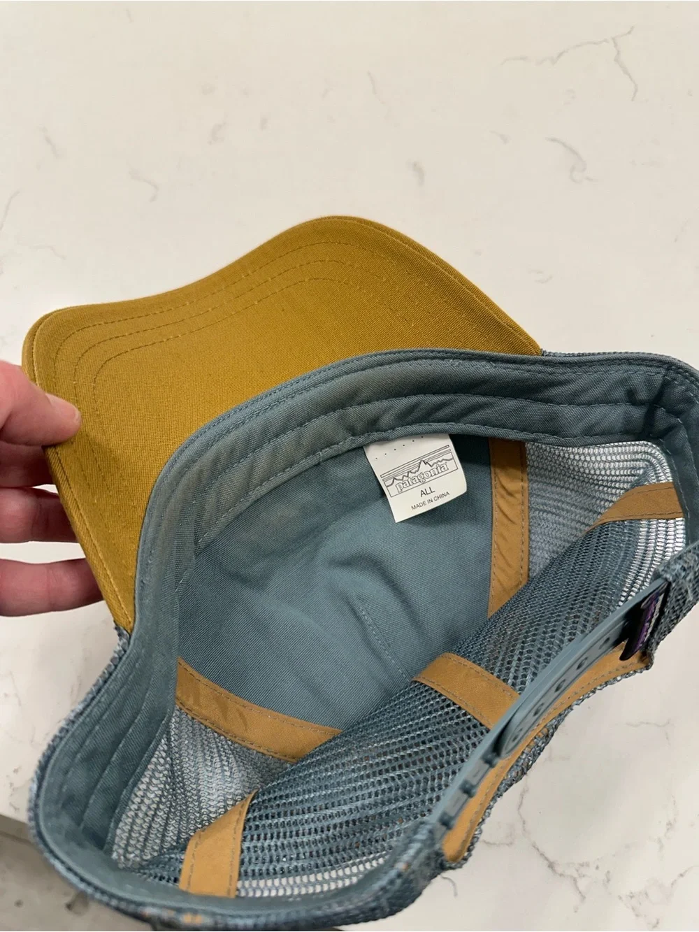 Patagonia Multi-Color Bear Patch Trucker Hat - White, Mustard, Teal